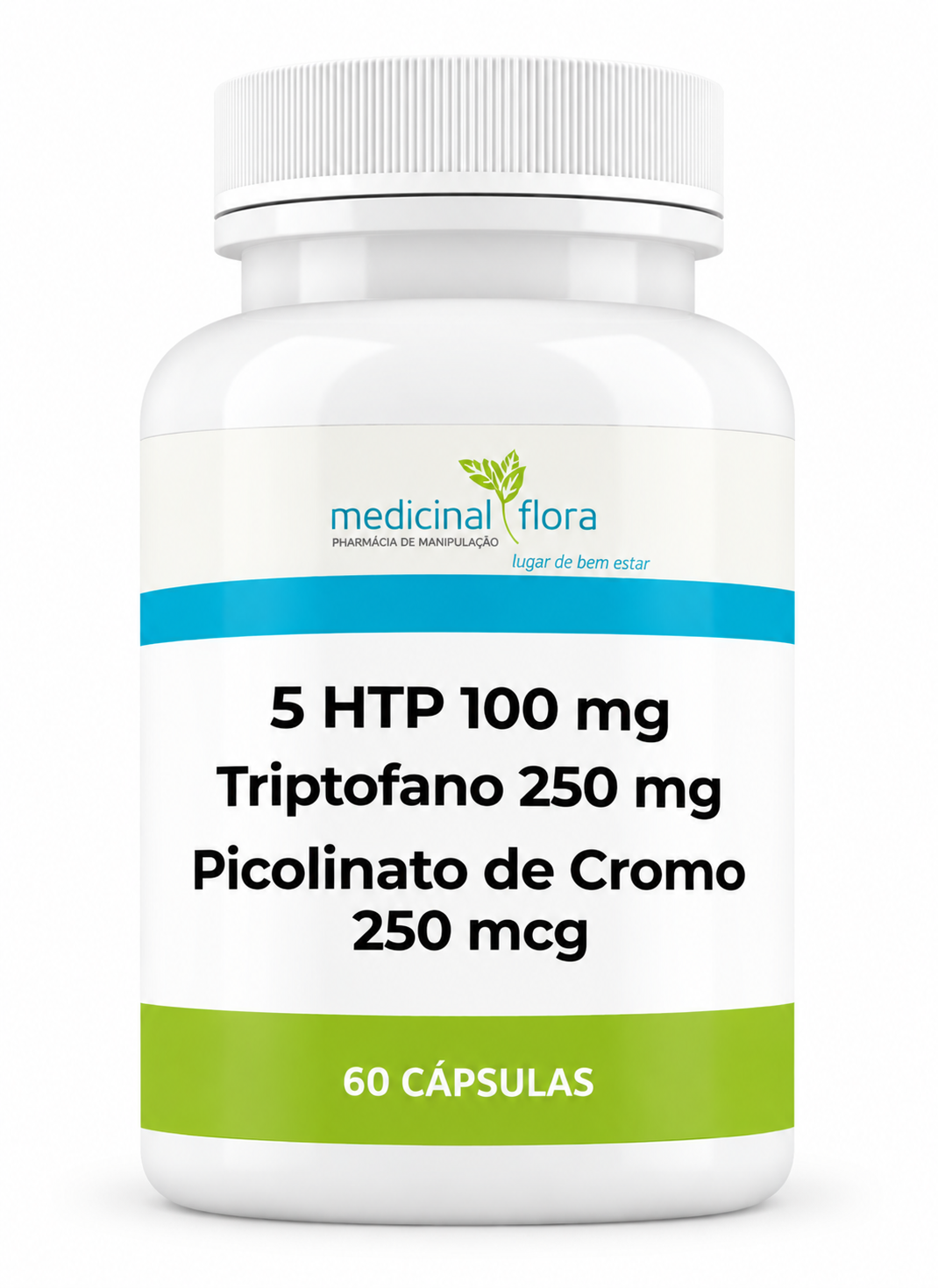 5 HTP 100 mg + Triptofano 250 mg + Picolinato de cromo 250 mcg – 60 caps